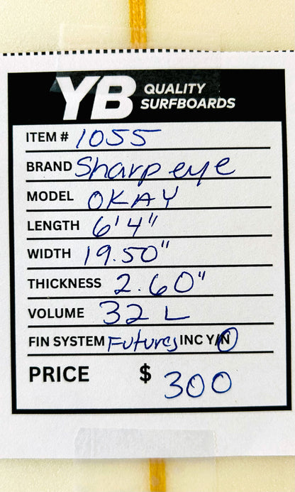 Sharp Eye 6'4" 32L Okay Used Surfboard