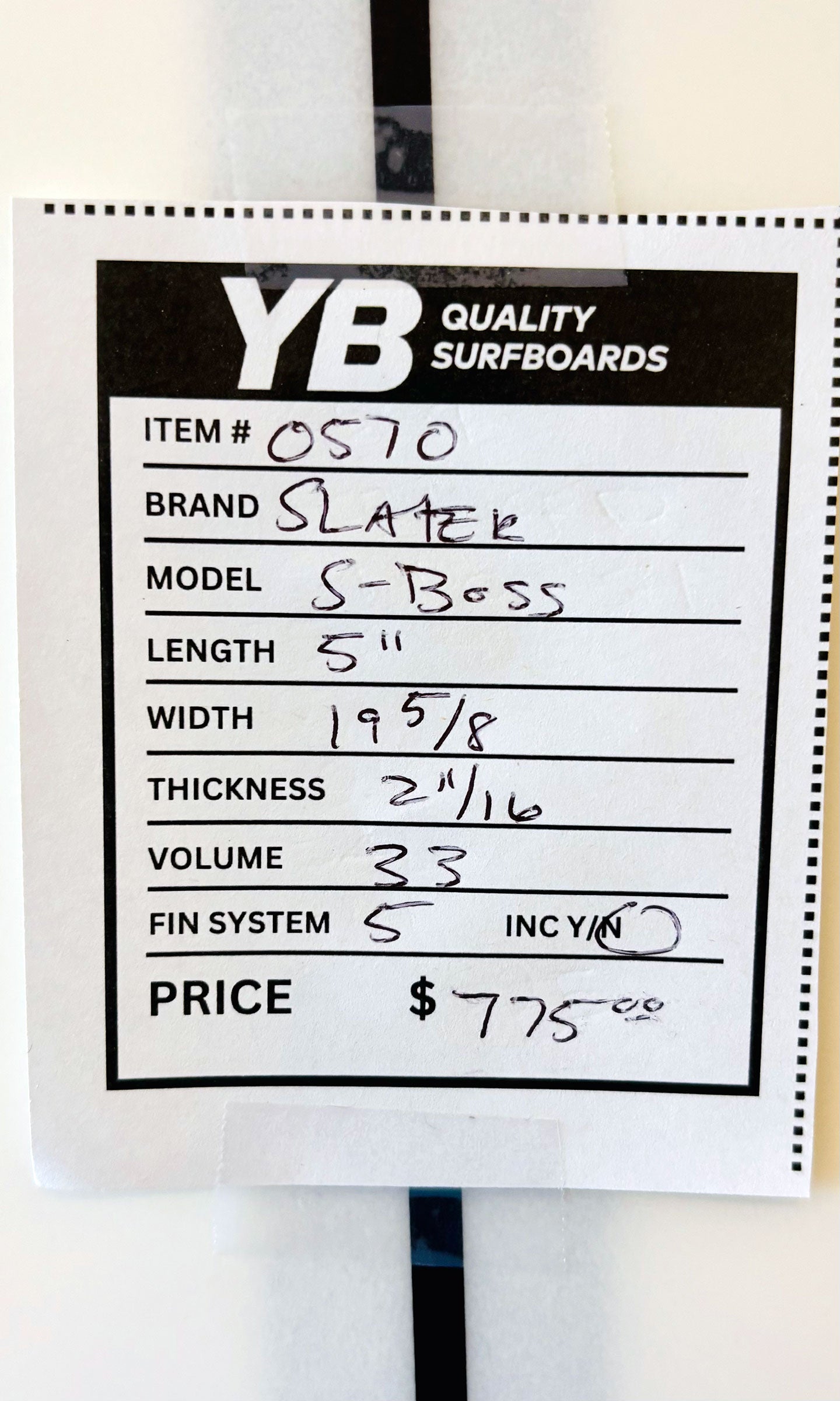 Slater Designs 5'11" 33L S-Boss Surfboard