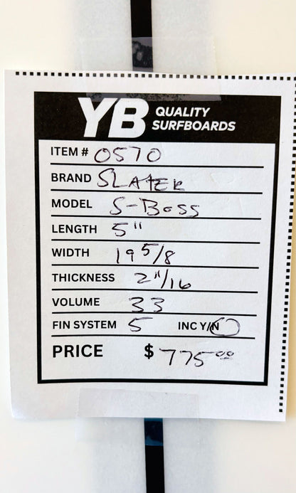 Slater Designs 5'11" 33L S-Boss Surfboard