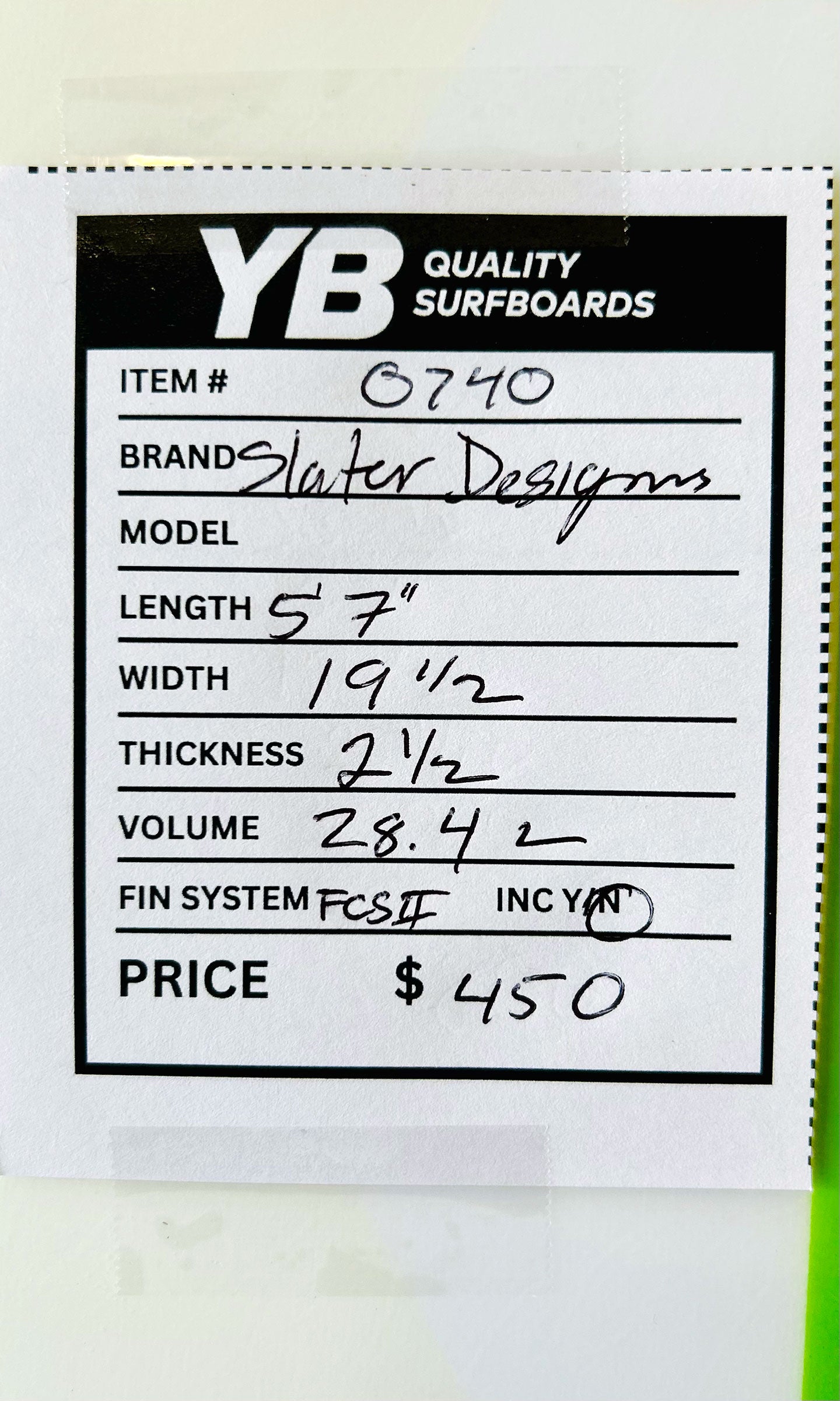 Slater Designs 5'7" 28.4L Flat Earth Used Surfboard