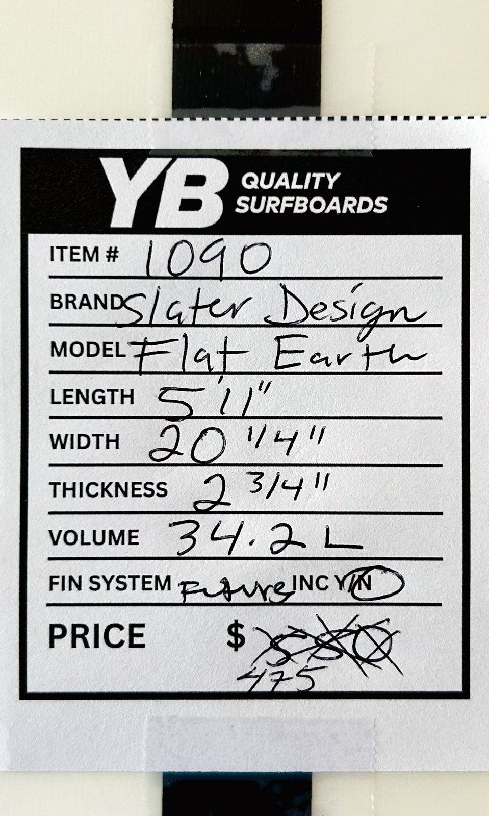 Slater Designs 5'11" 34.2L Flat Earth Used Surfboard