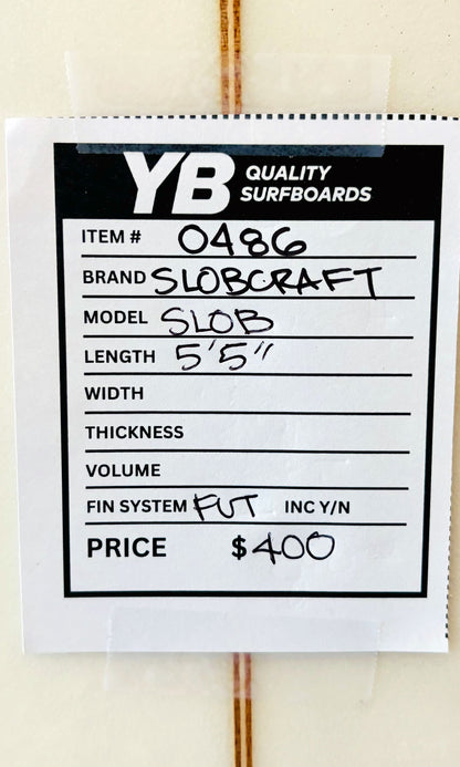 Slobcraft 5'5" 30L Slob Model Surfboard