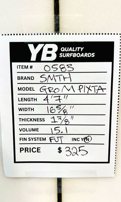 SMTH 4'7" 15.1L Pixta Grom Surfboard