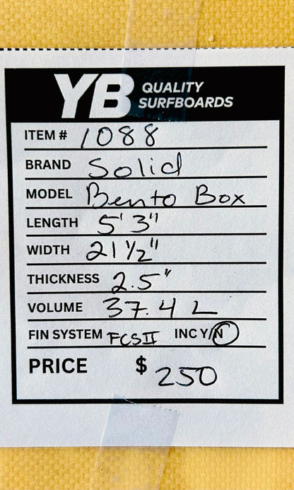 Solid 5'3" Bento Box Used Surfboard