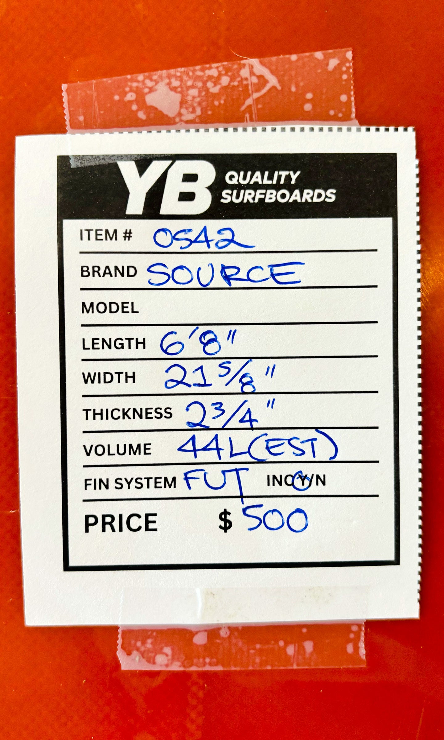 Source 6'8" 44L Surfboard