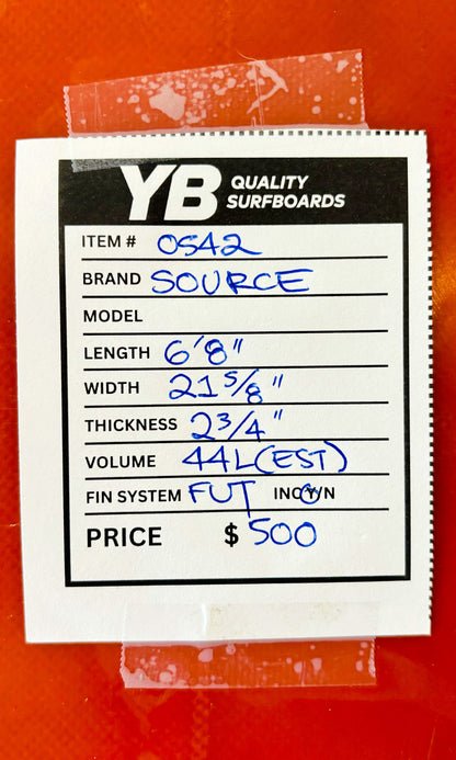 Source 6'8" 44L Surfboard