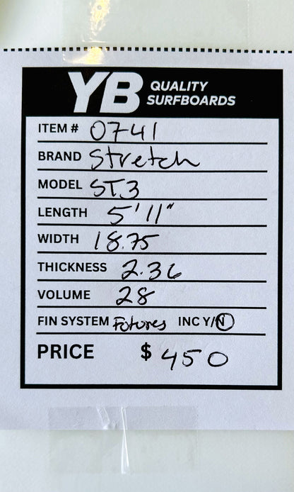 Stretch 5'11" 28L ST3 Used Surfboard