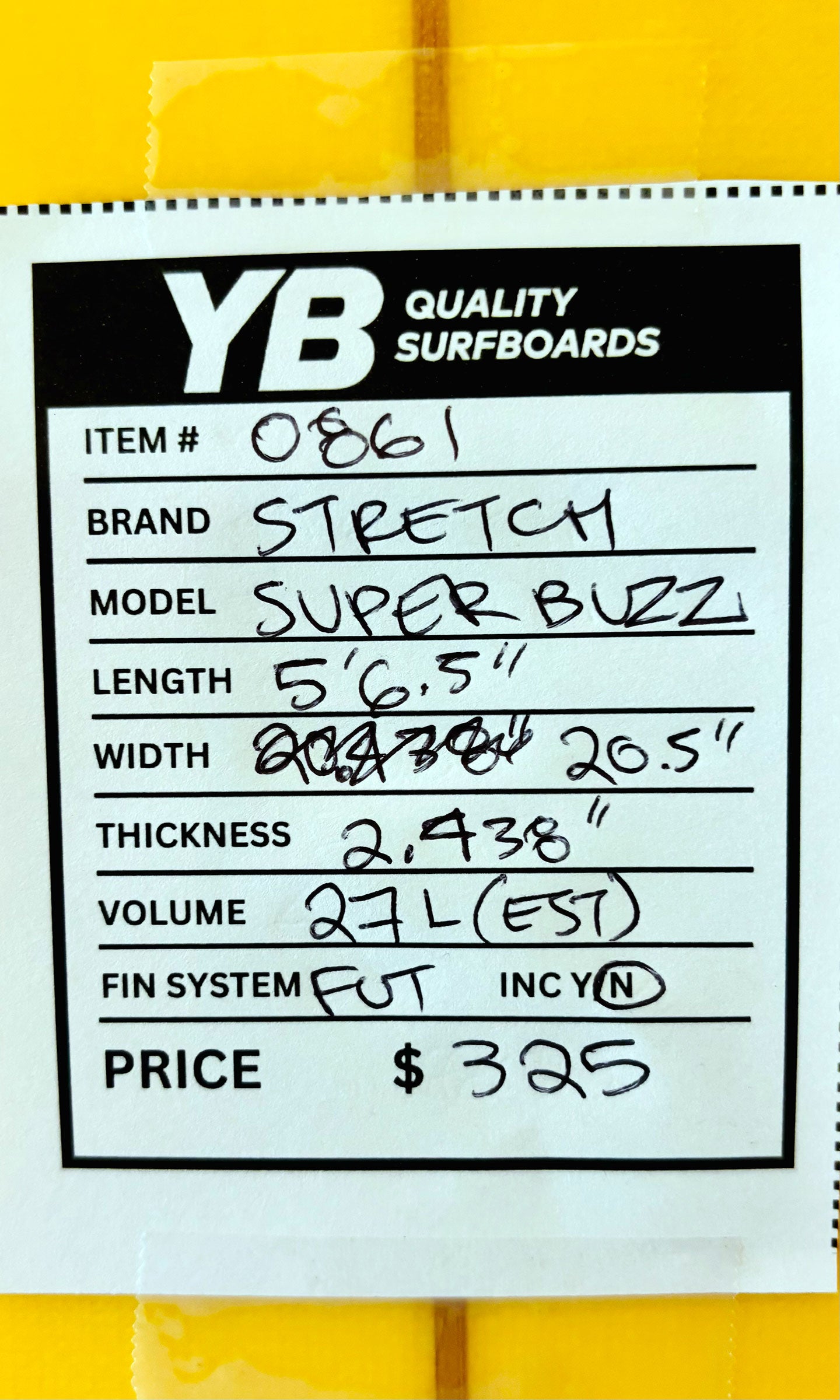 Stretch 5'6.5" 27L Super Buzz Used Surfboard