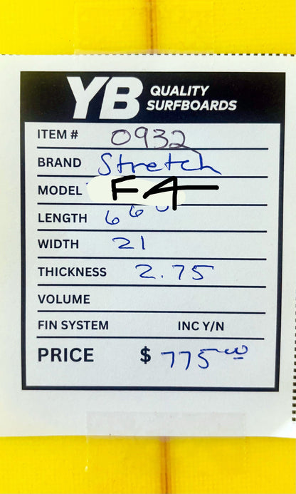 Stretch 6'6" 25L Fletcher Four Used Surfboard