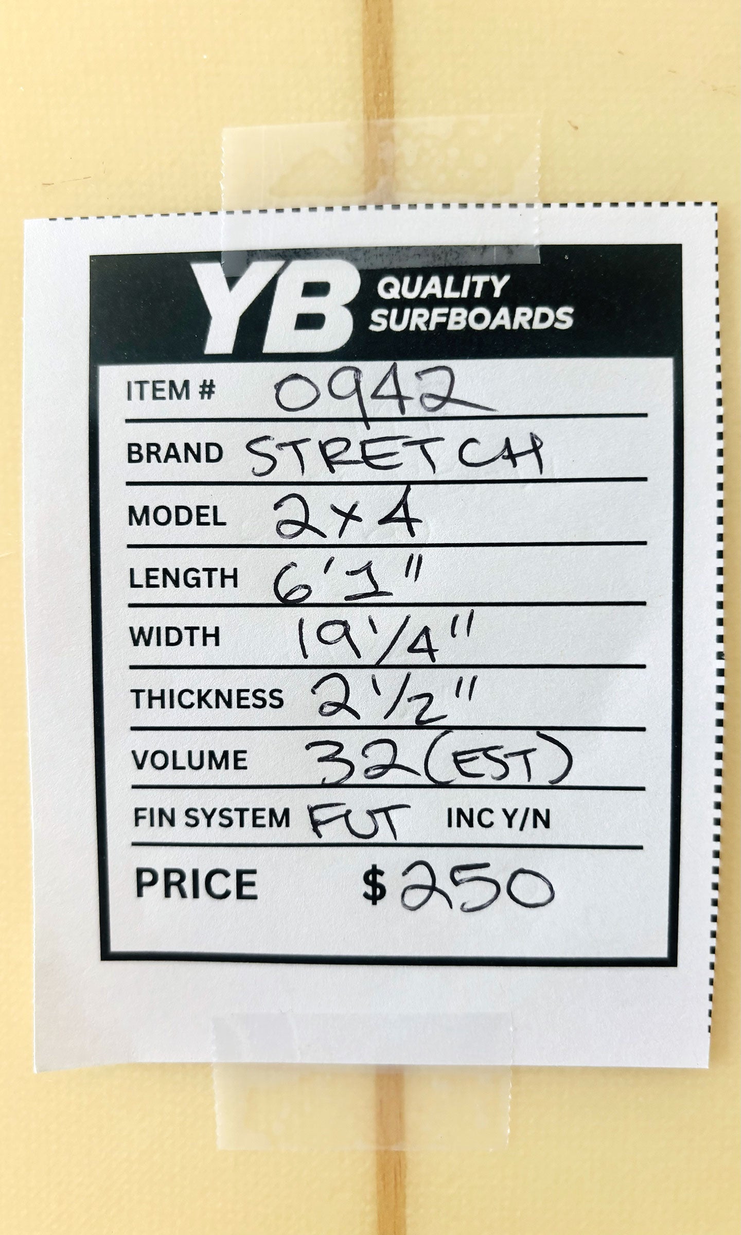 Stretch 6'1" 2x4 Used Surfboard
