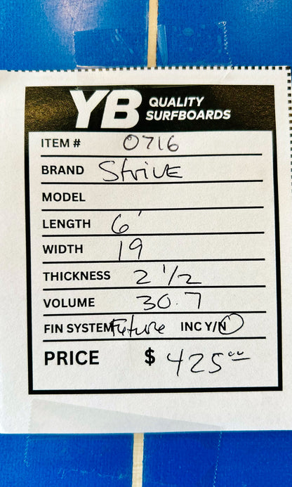 Strive 6'0" 30.7L Used Surfboard