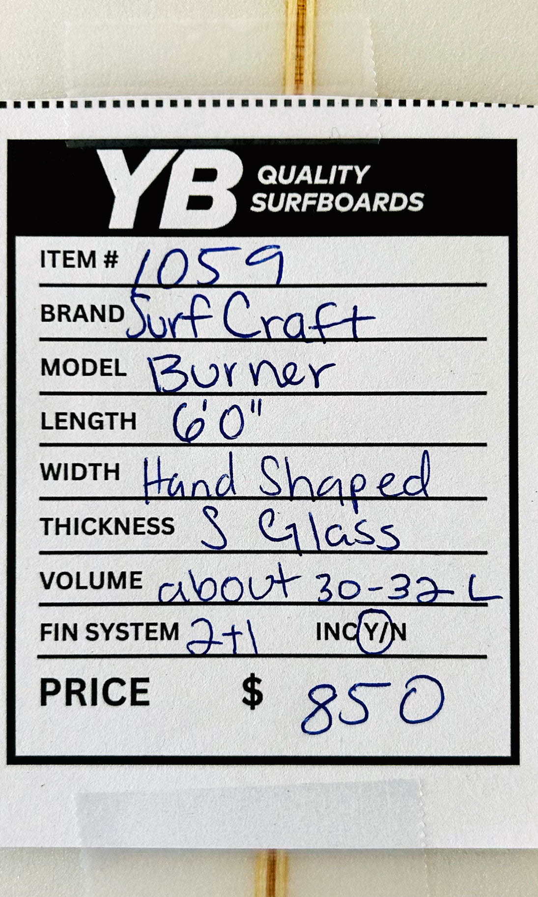 Ryan Lovelace 6'0" 32L Burner Used Surfboard