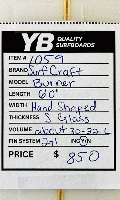 Ryan Lovelace 6'0" 32L Burner Used Surfboard
