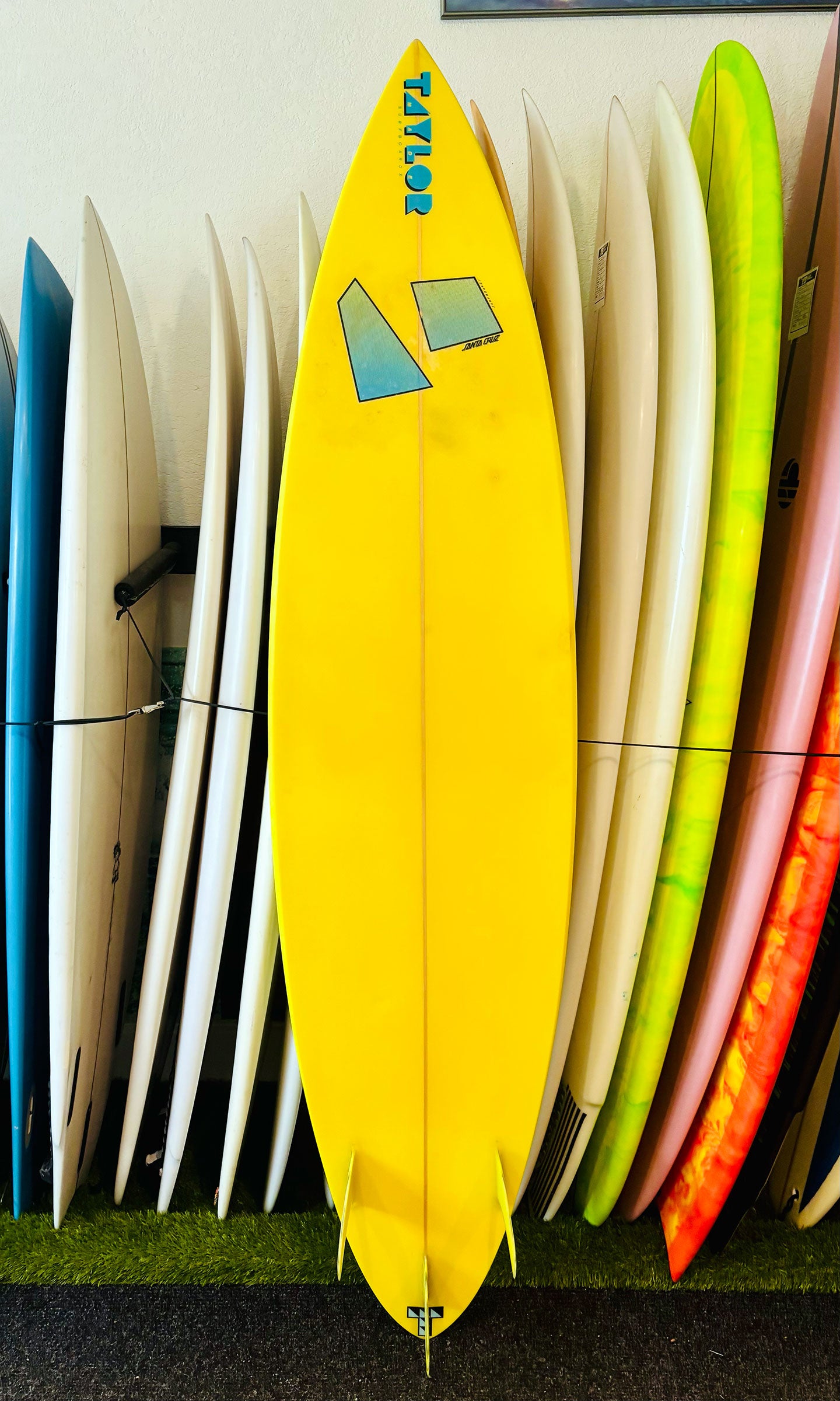 Pat Taylor 7'2" 90's Gun Used Surfboard