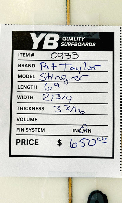 Pat Taylor 6'9" Stinger Used Surfboard