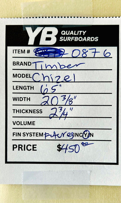 Timber 6'5" Chizel Used Surfboard