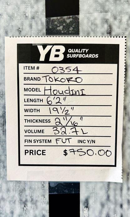Slater Designs Tokoro 6'2" 32.7L Houdini