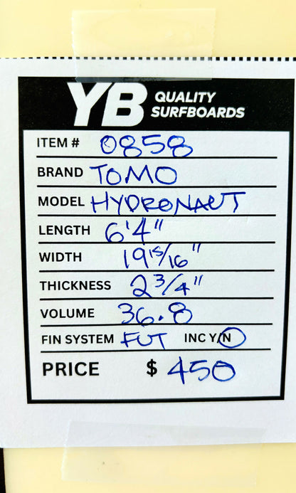 Tomo 6'4" 36.8L Hydronaut Used Surfboard