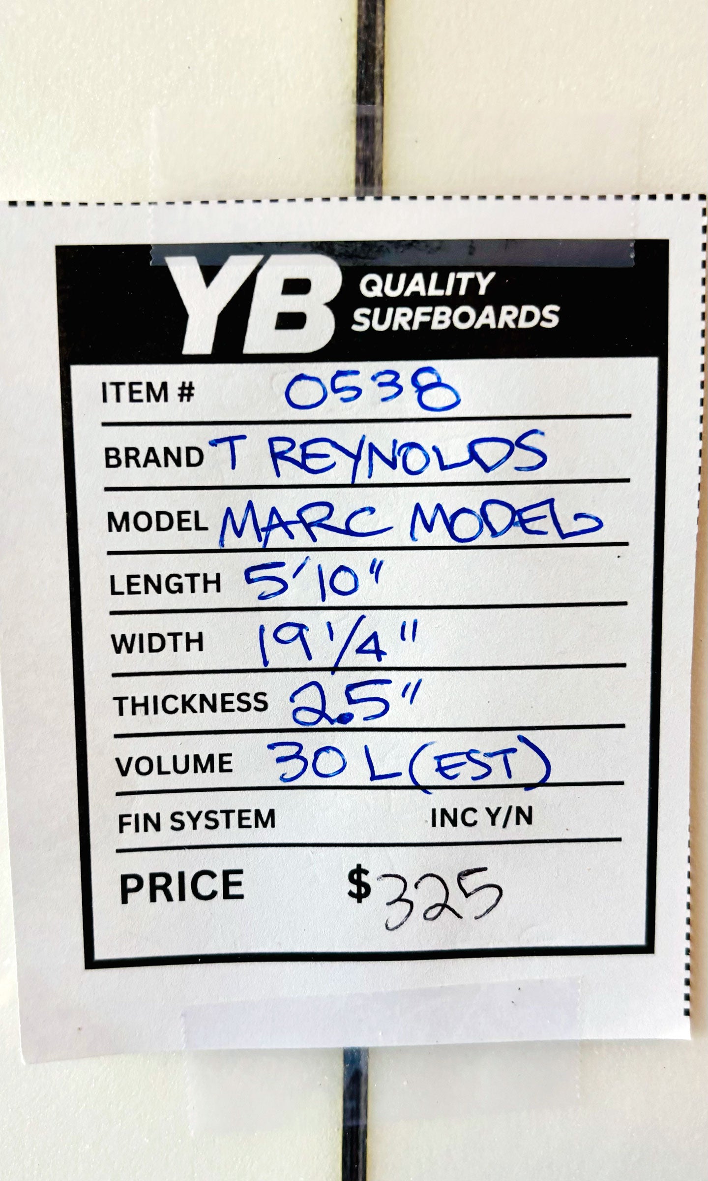 Travis Reynolds 5'10" 30L Surfboard