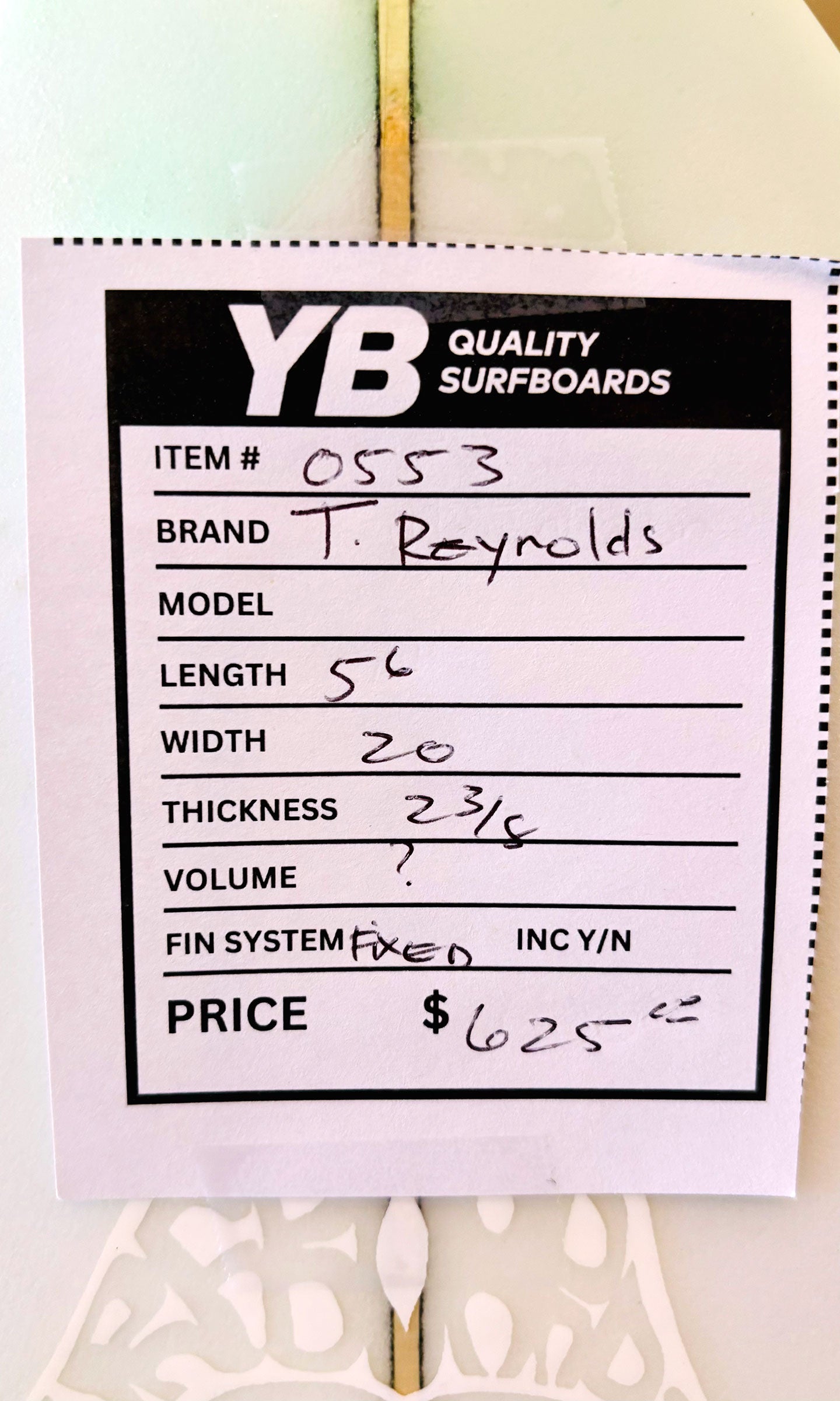 Travis Reynolds 5'6" 30L Surfboard