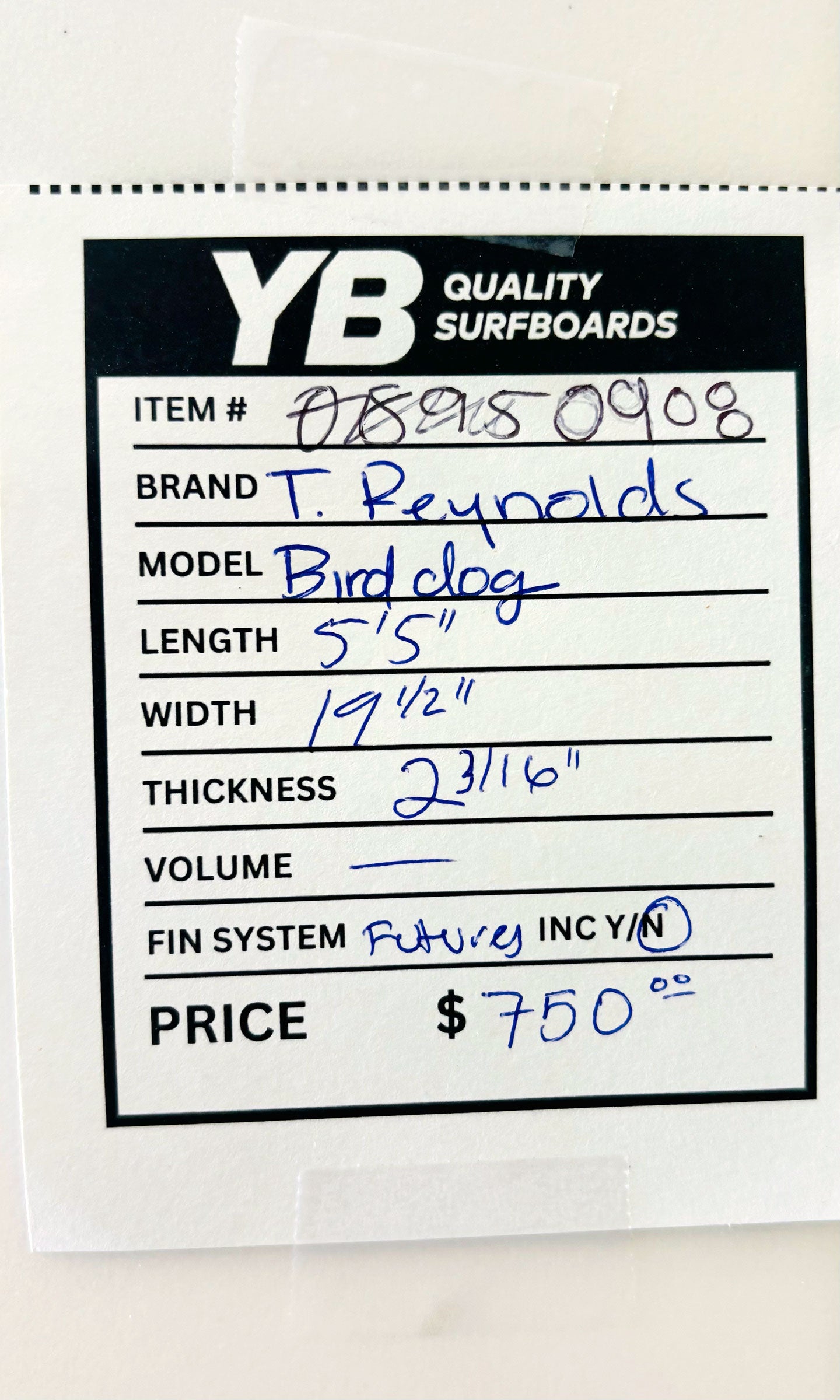 Travis Reynolds 5'5" Bird Dog Used Surfboard