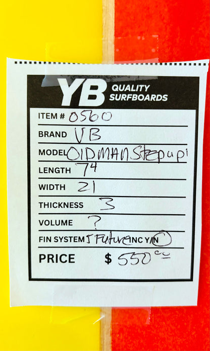 Vince Broglio 7'4" 54L Old Man Step-Up Surfboard