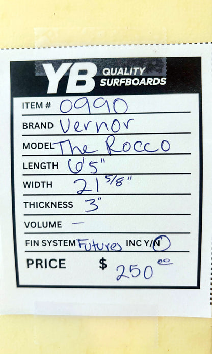 Vernor 6'5" 48L The Rocco Used Surfboard
