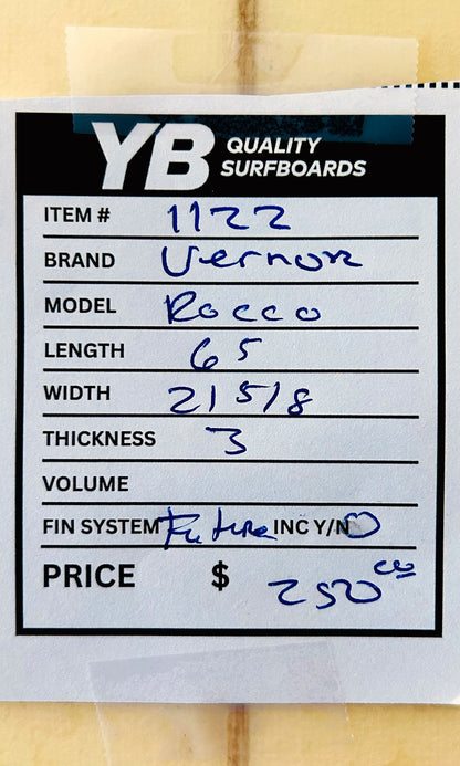Vernor 6'5" Rocco Used Surfboard