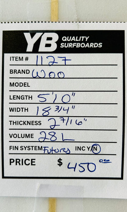 Woo 5'10" 28L Used Surfboard
