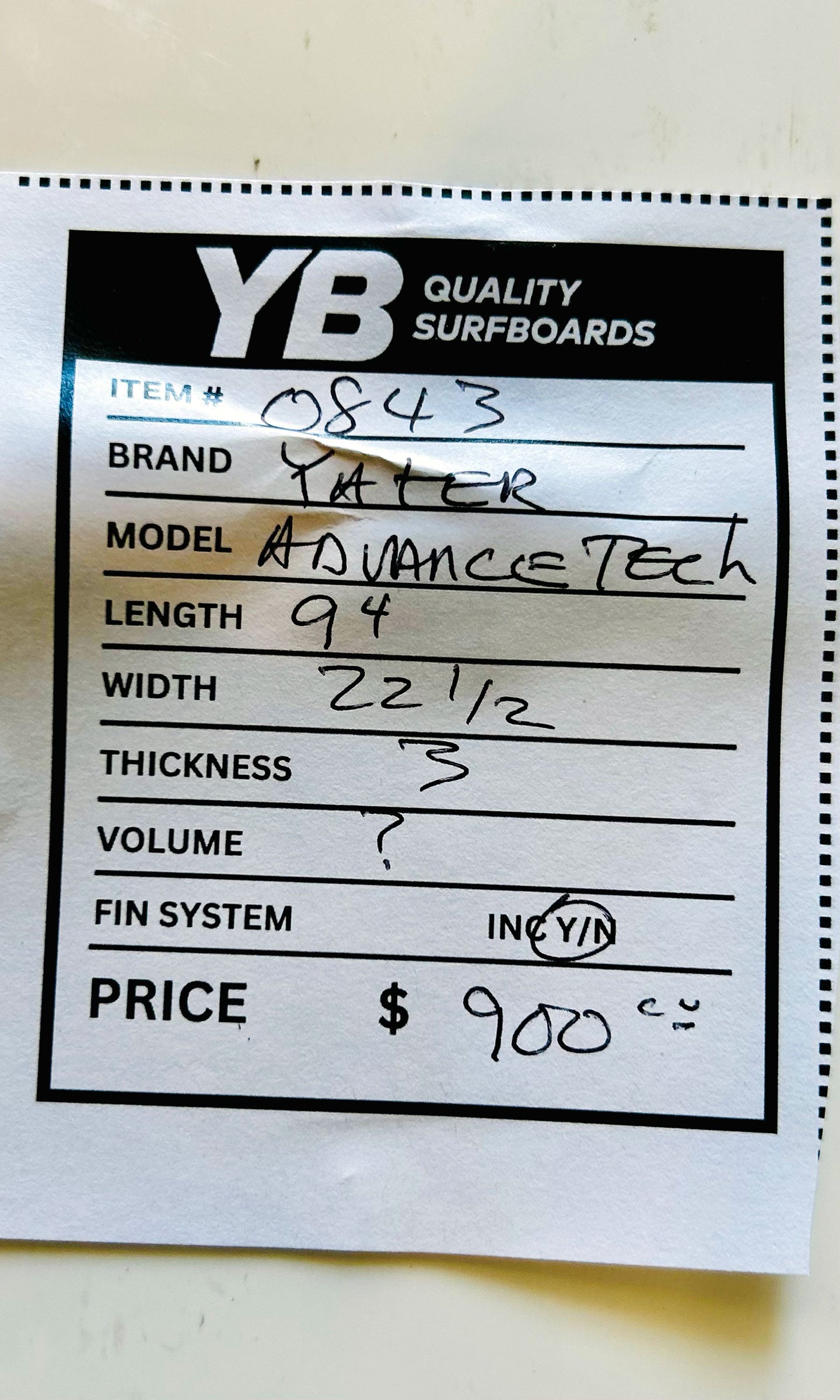Yater 9'4" Advance Tech Used Longboard