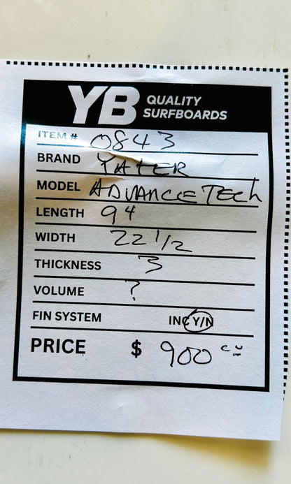 Yater 9'4" Advance Tech Used Longboard